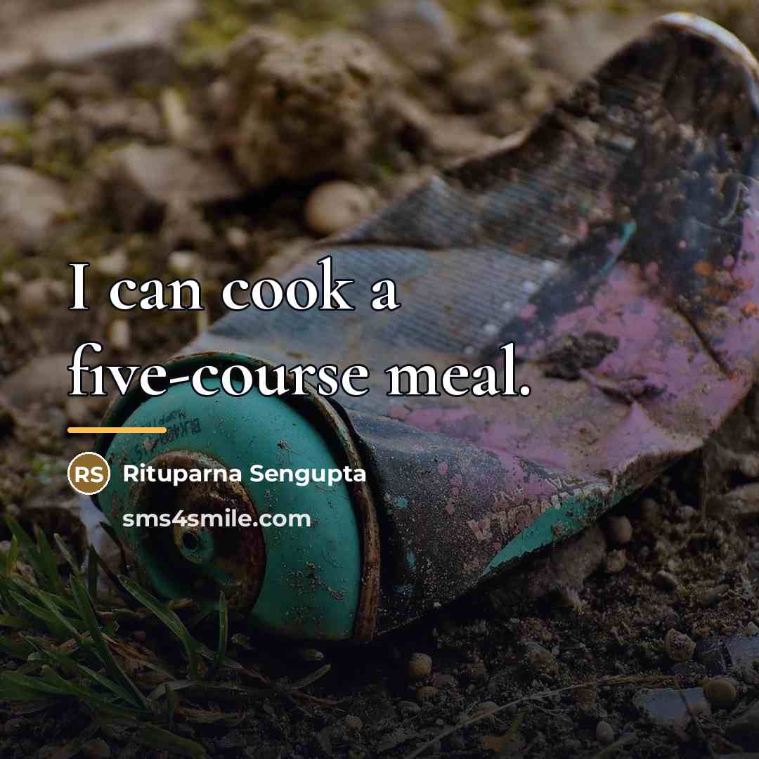 “I can cook a five-course meal.…” quote by Rituparna Sengupta