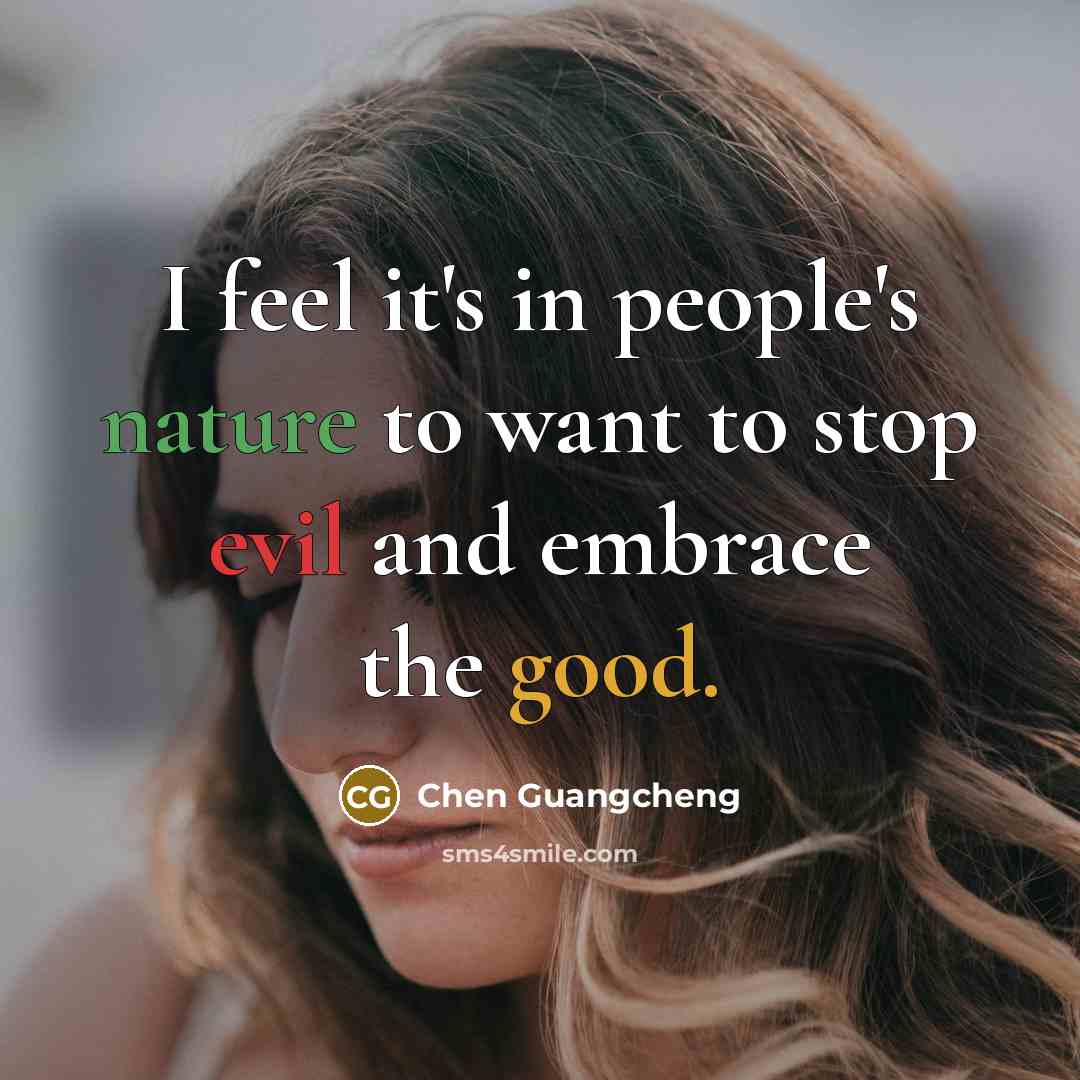“I feel it's in people's nature to want to stop…” quote by Chen Guangcheng