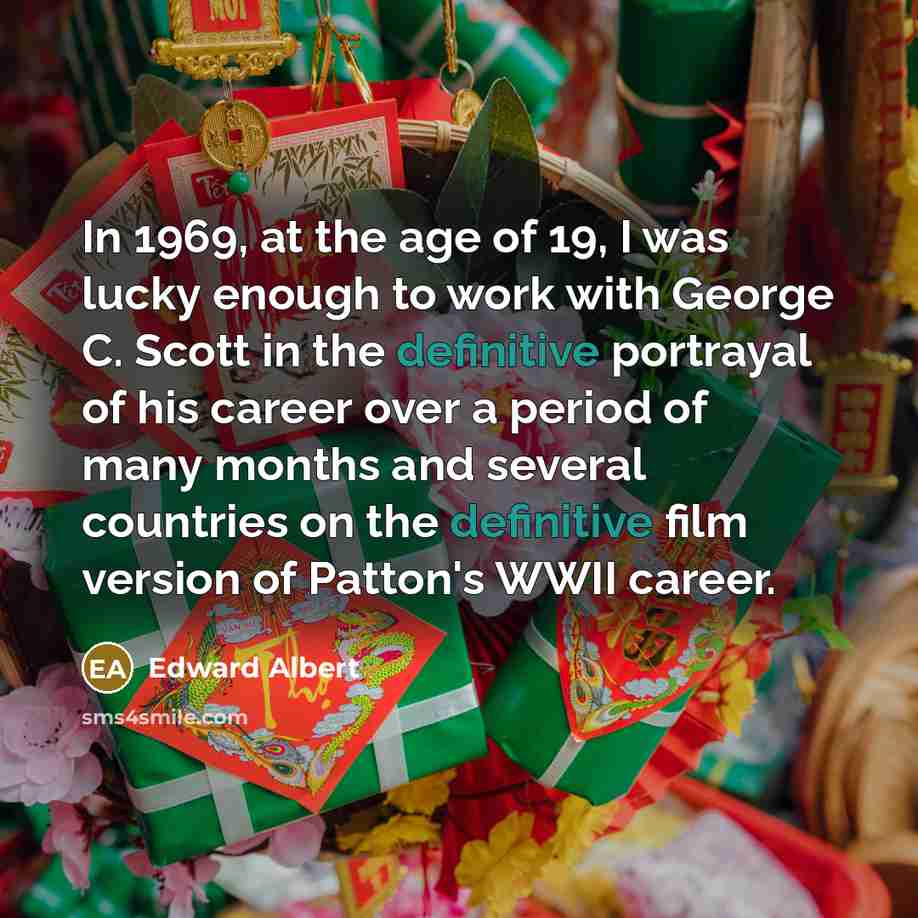 “In 1969, at the age of 19, I was lucky…” quote by Edward Albert