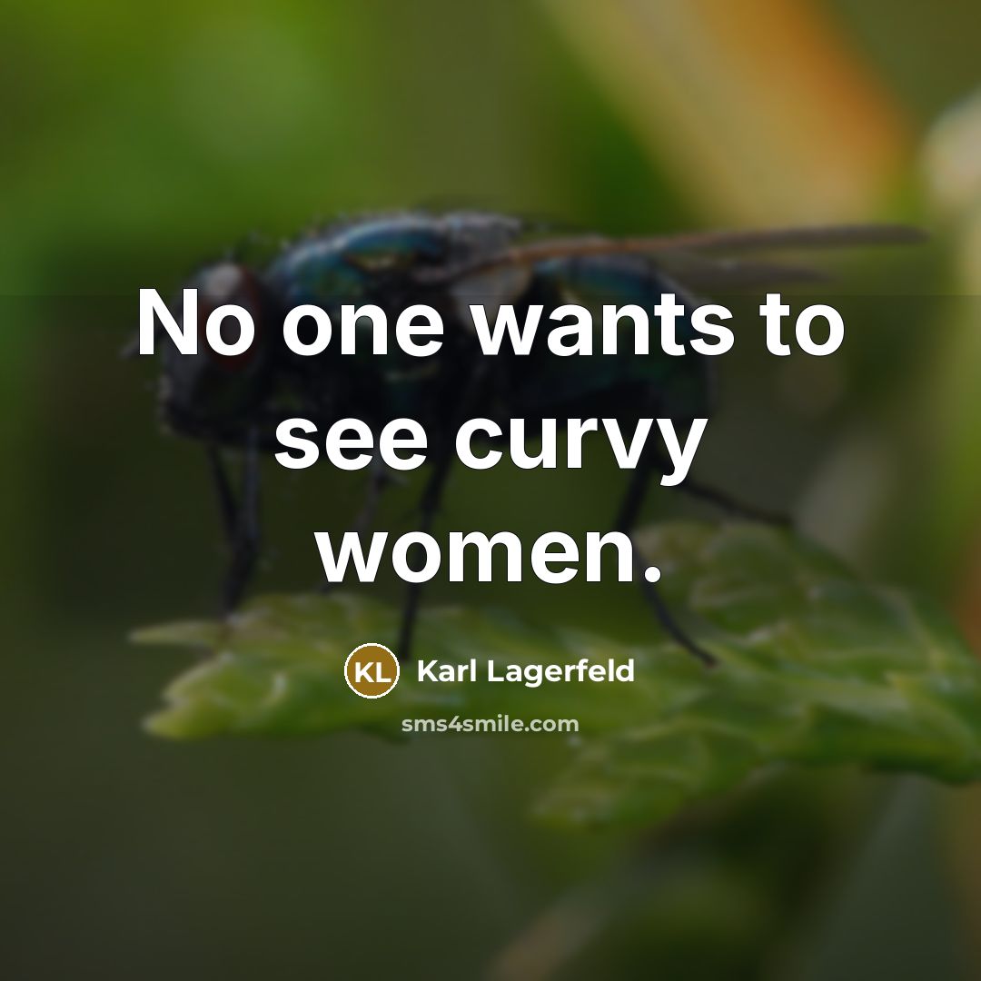 “No one wants to see curvy women.…” quote by Karl Lagerfeld