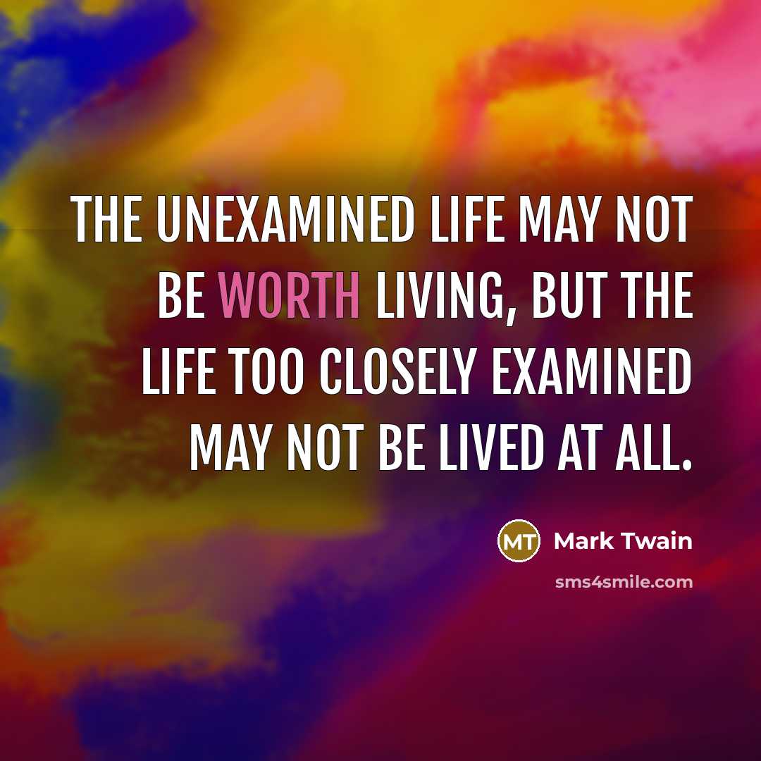 “The unexamined life may not be worth living, but the…” quote by Mark Twain