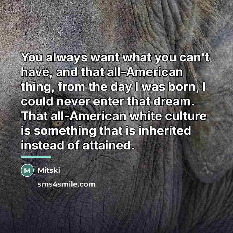 “You always want what you can't have, and that all-American…” quote by Mitski