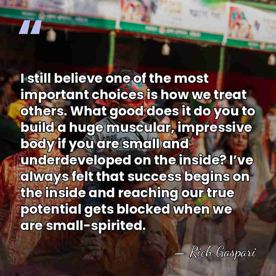 I still believe one of the most important choices is how we&hellip; - Rich Gaspari