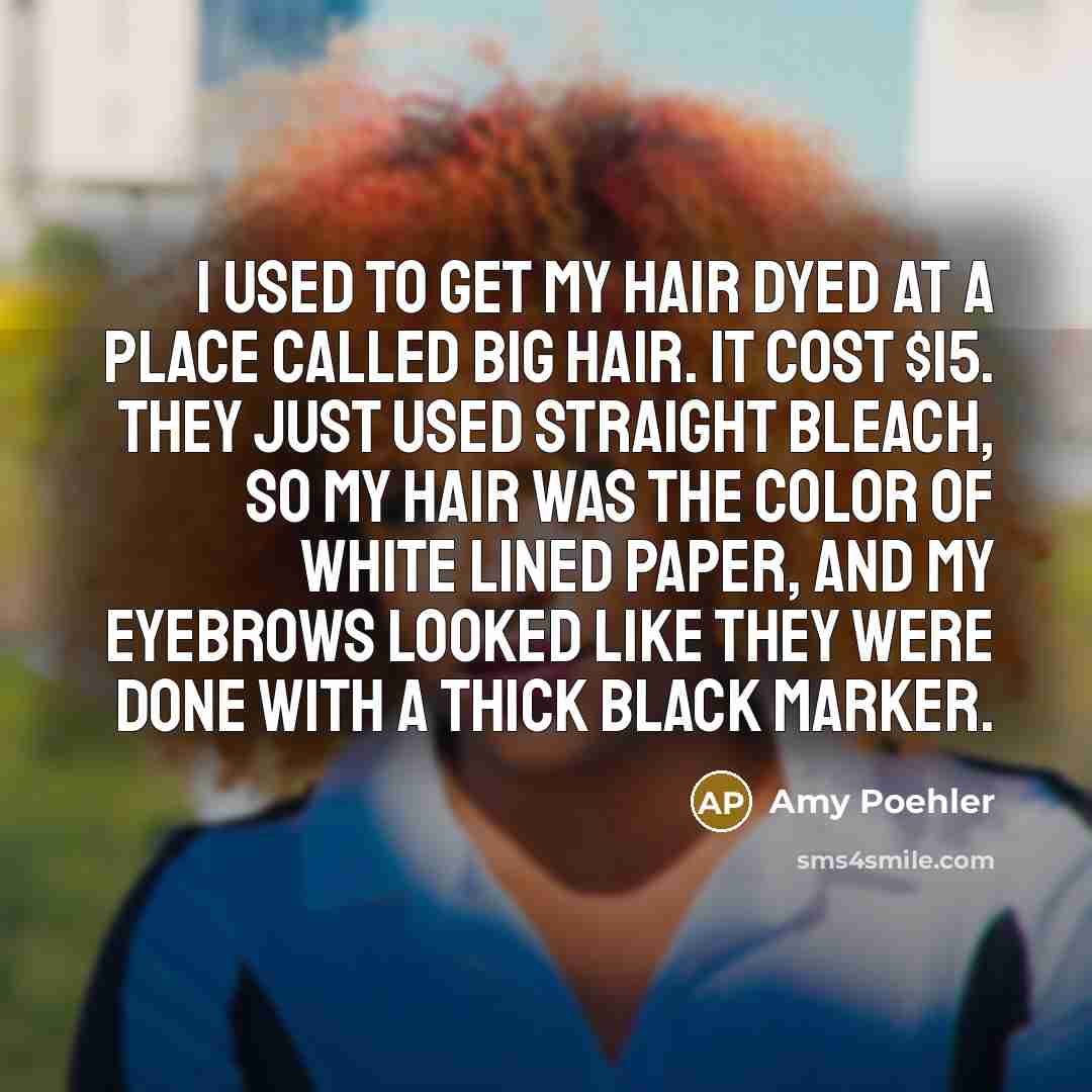 “I used to get my hair dyed at a place…” quote by Amy Poehler