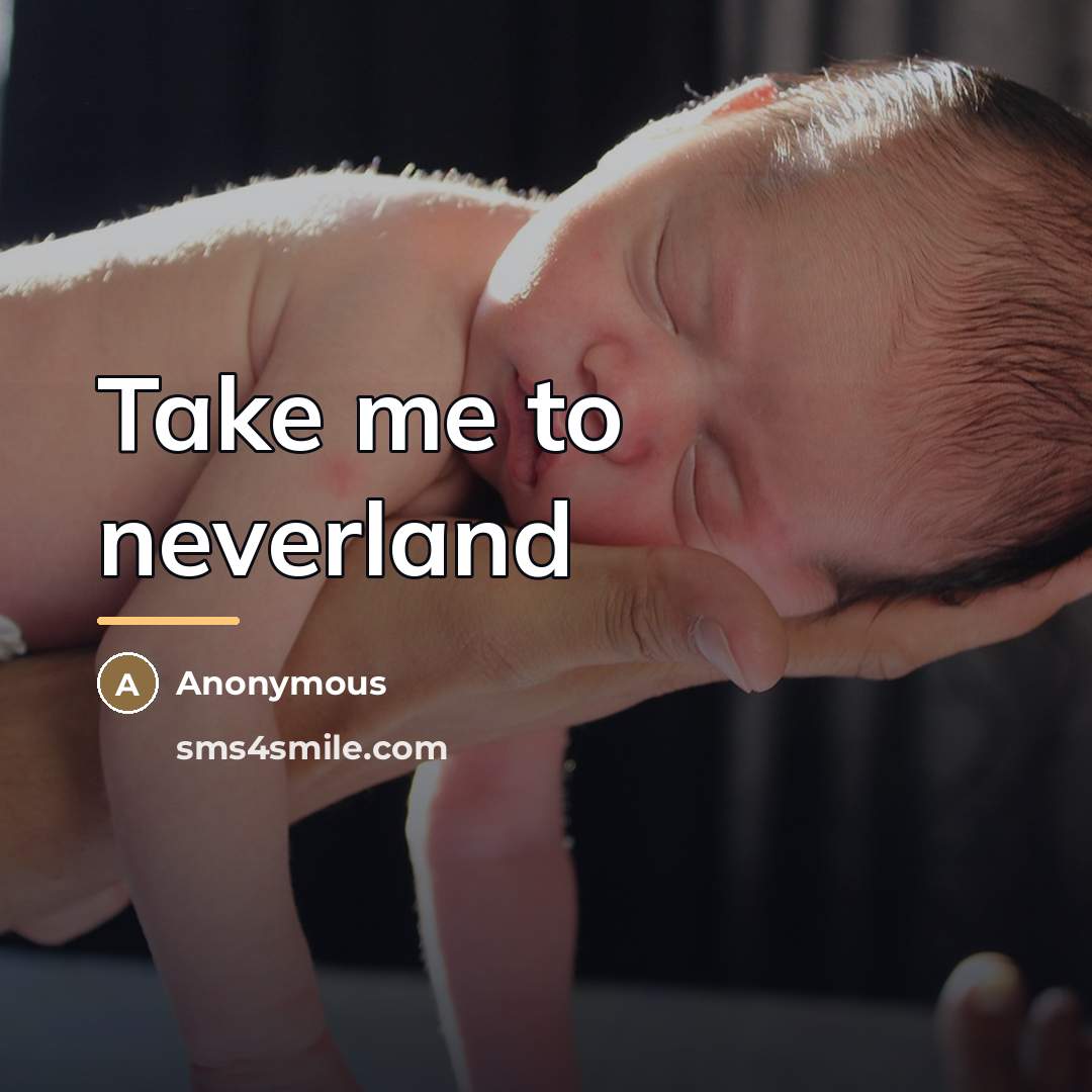 “Take me to neverland…” quote by Anonymous