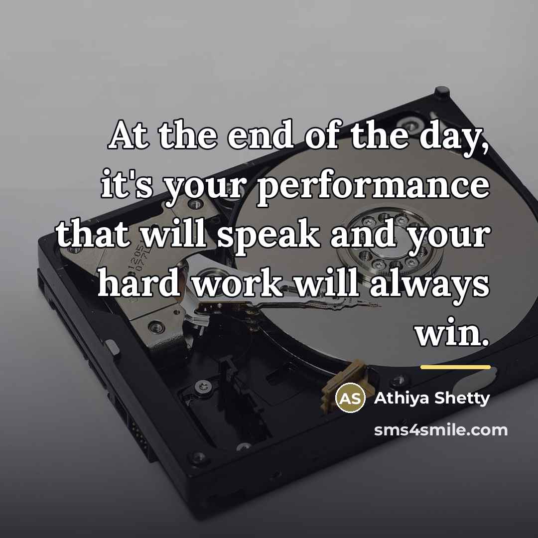 “At the end of the day, it's your performance that…” quote by Athiya Shetty