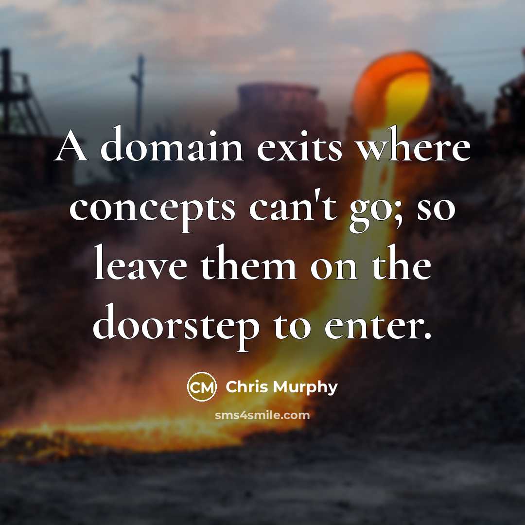 “A domain exits where concepts can't go; so leave them…” quote by Chris Murphy