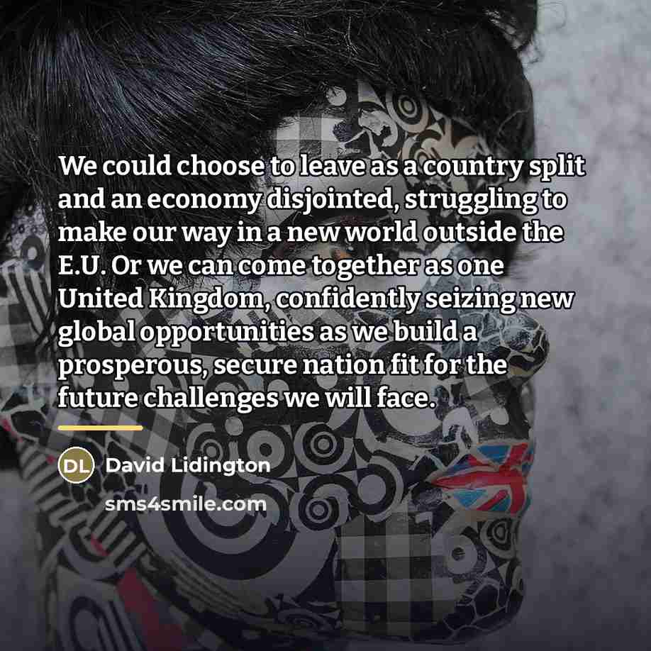 “We could choose to leave as a country split and…” quote by David Lidington