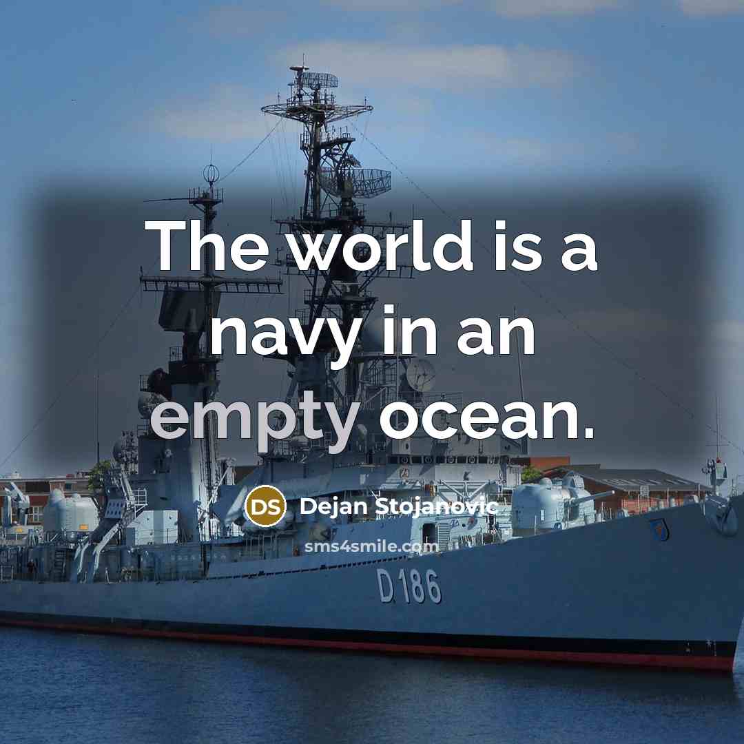 “The world is a navy in an empty ocean.…” quote by Dejan Stojanovic