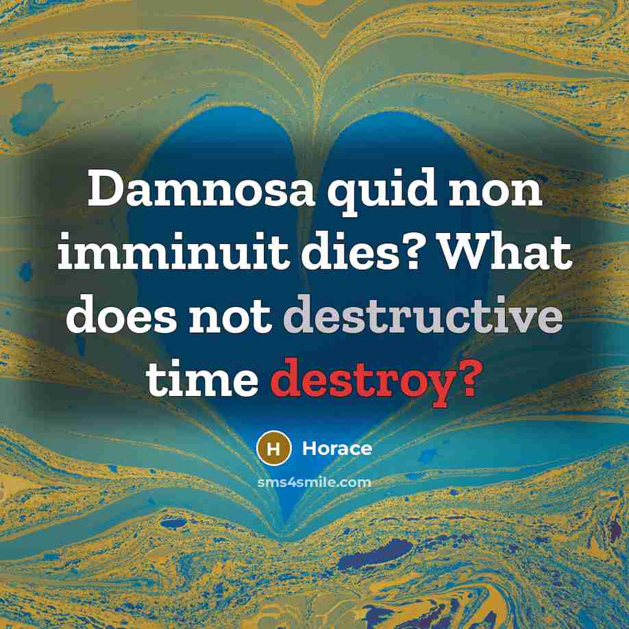 “Damnosa quid non imminuit dies? What does not destructive time…” quote by Horace