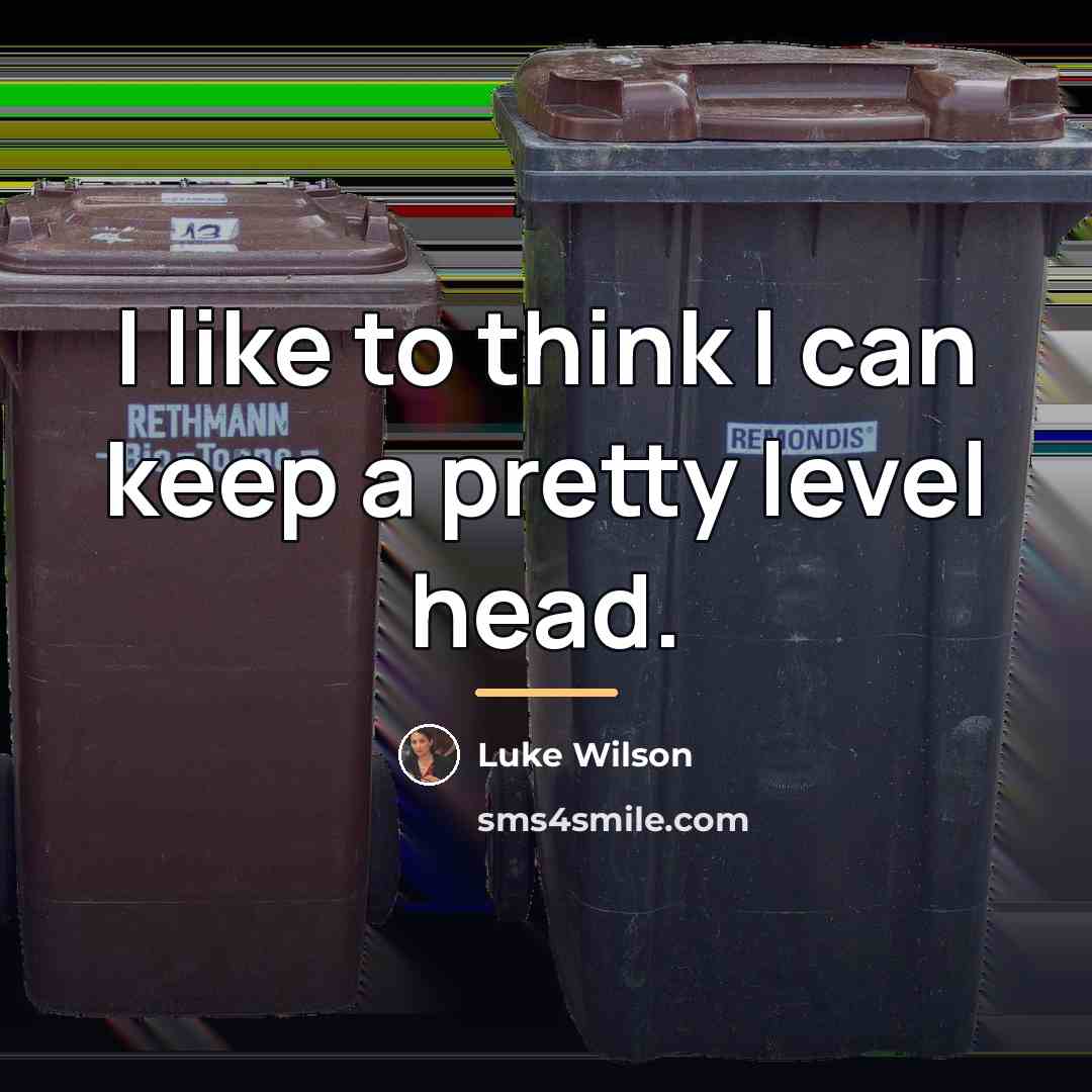 “I like to think I can keep a pretty level…” quote by Luke Wilson