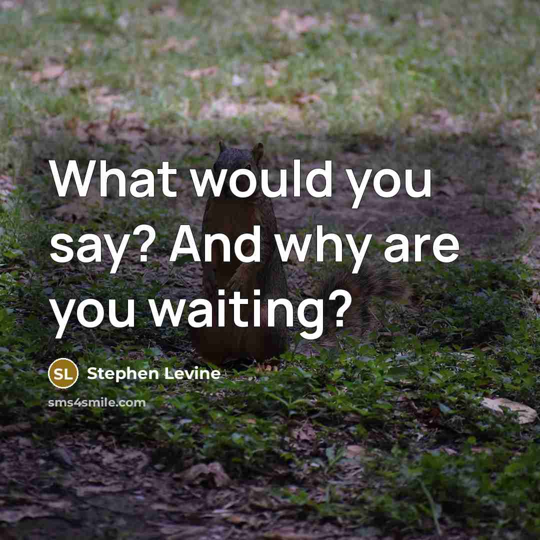 “What would you say? And why are you waiting?…” quote by Stephen Levine