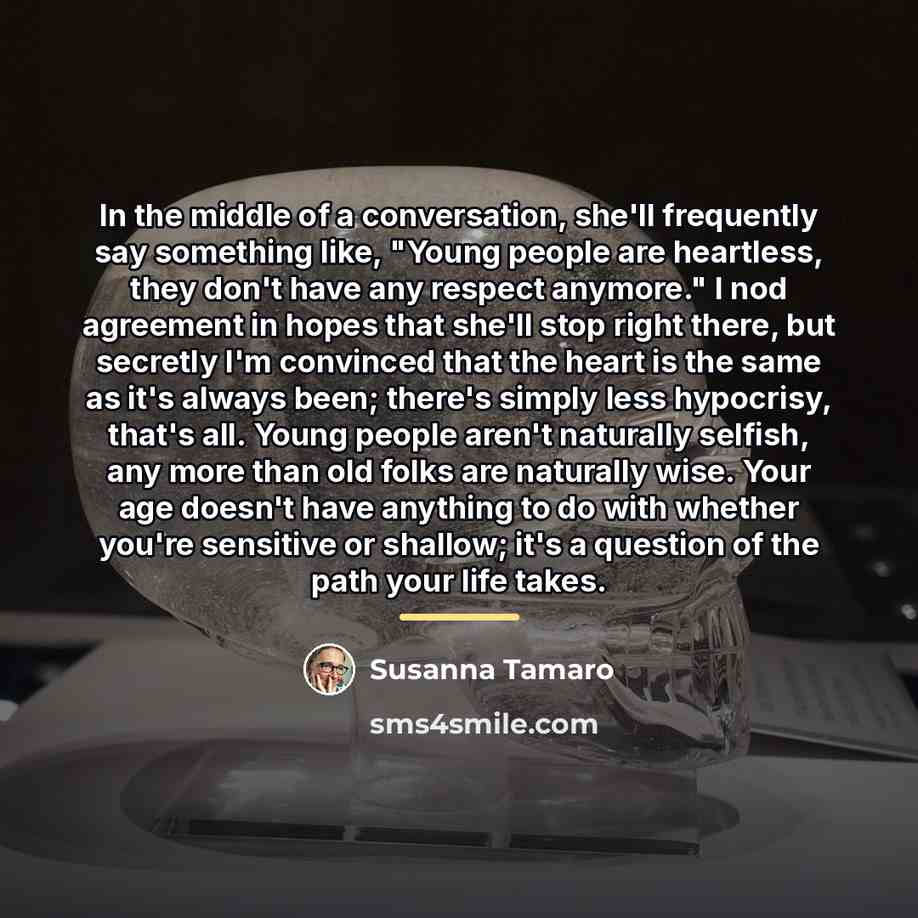 “In the middle of a conversation, she'll frequently say something…” quote by Susanna Tamaro
