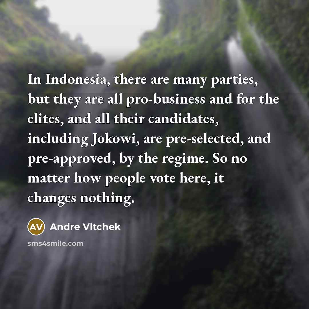 “In Indonesia, there are many parties, but they are all…” quote by Andre Vltchek