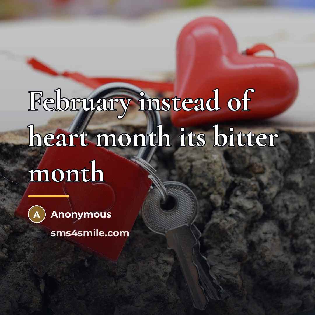 “February instead of heart month its bitter month…” quote by Anonymous