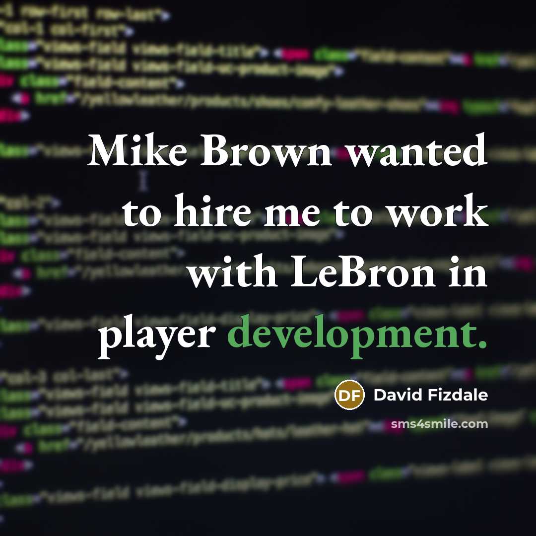 “Mike Brown wanted to hire me to work with LeBron…” quote by David Fizdale