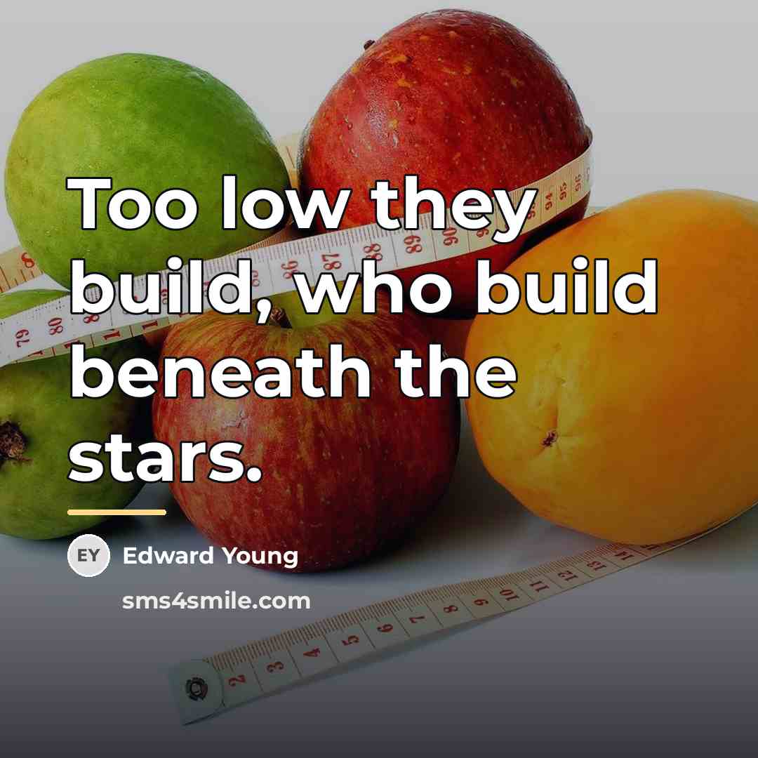“Too low they build, who build beneath the stars.…” quote by Edward Young