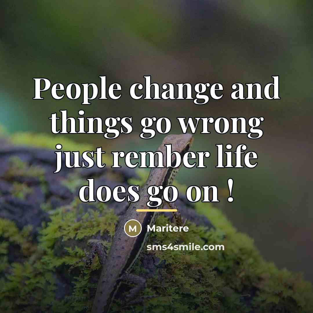 “People change and things go wrong just rember life does…” quote by Maritere