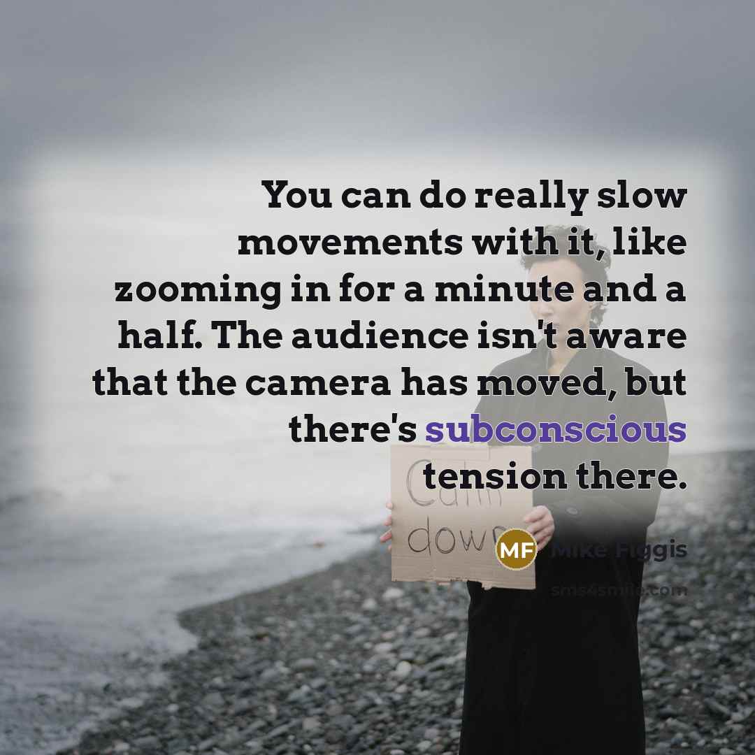“You can do really slow movements with it, like zooming…” quote by Mike Figgis