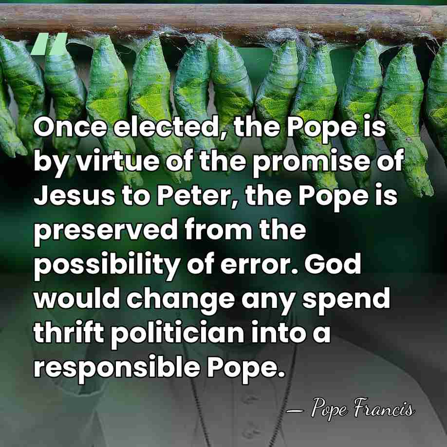 Once elected, the Pope is by virtue of the promise of Jesus&hellip; - Pope Francis