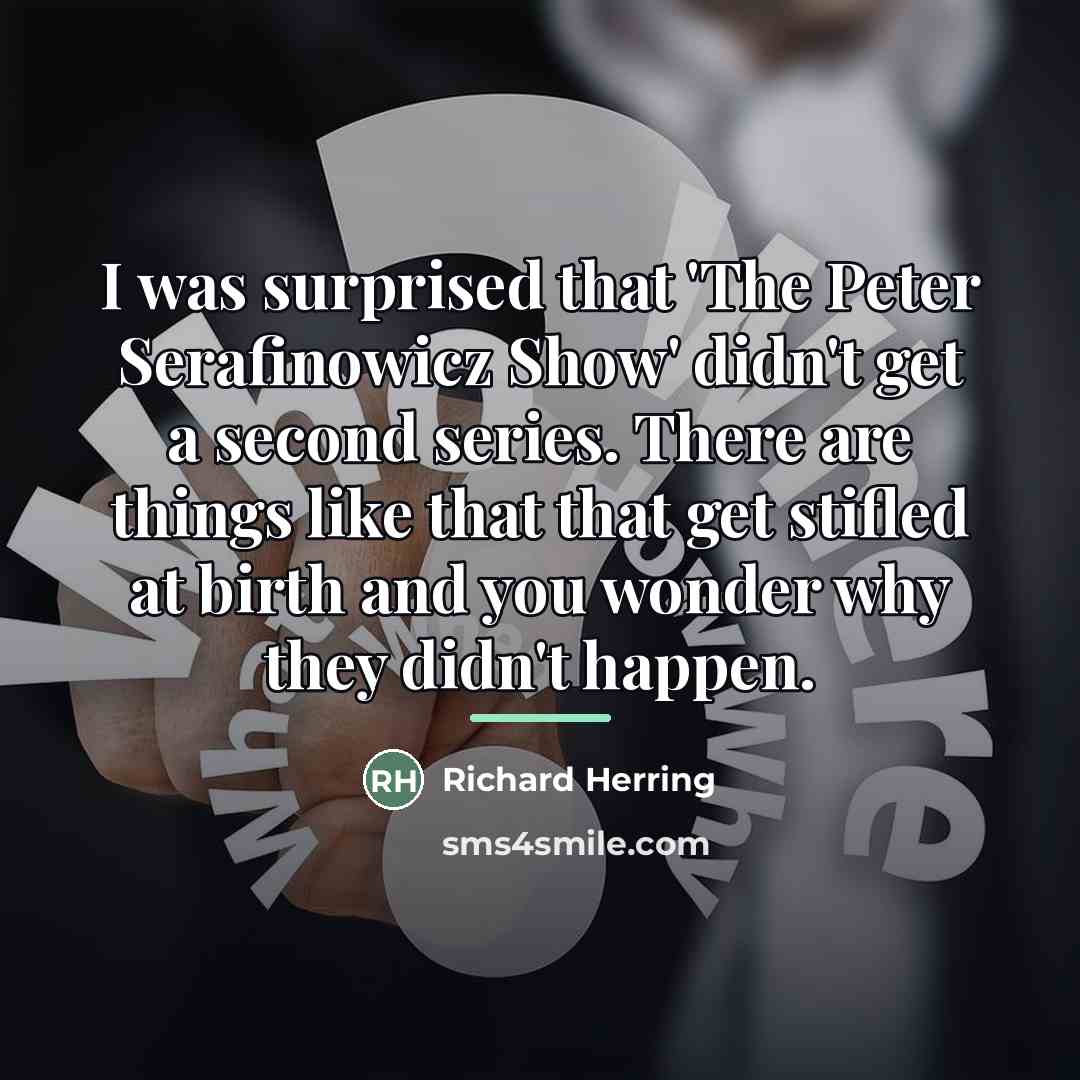 “I was surprised that 'The Peter Serafinowicz Show' didn't get…” quote by Richard Herring
