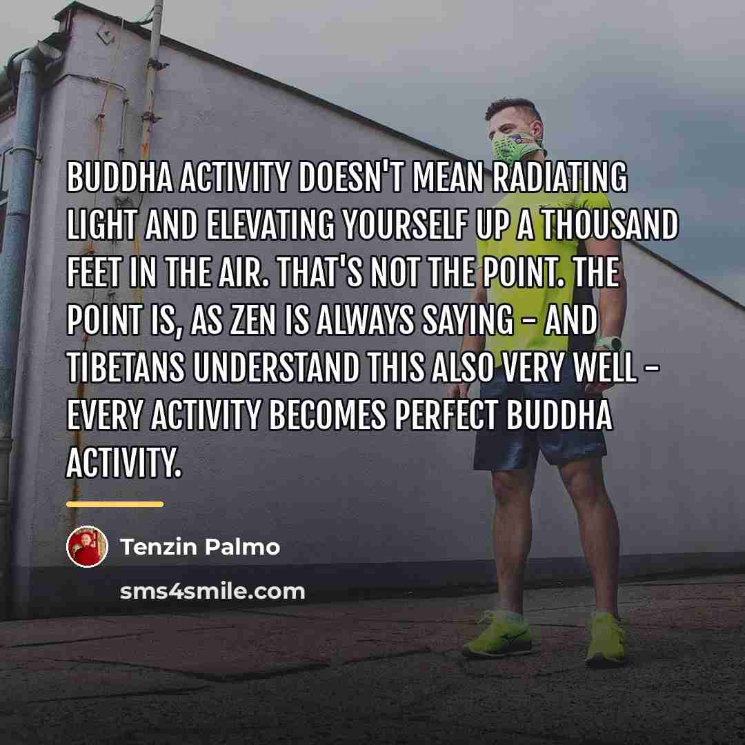 “Buddha activity doesn't mean radiating light and elevating yourself up…” quote by Tenzin Palmo