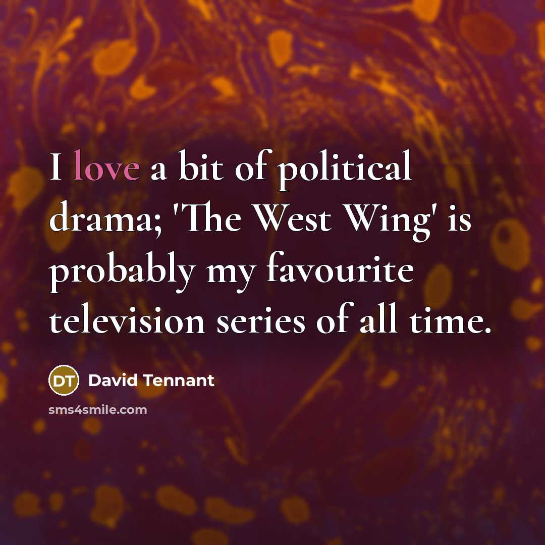 “I love a bit of political drama; 'The West Wing'…” quote by David Tennant