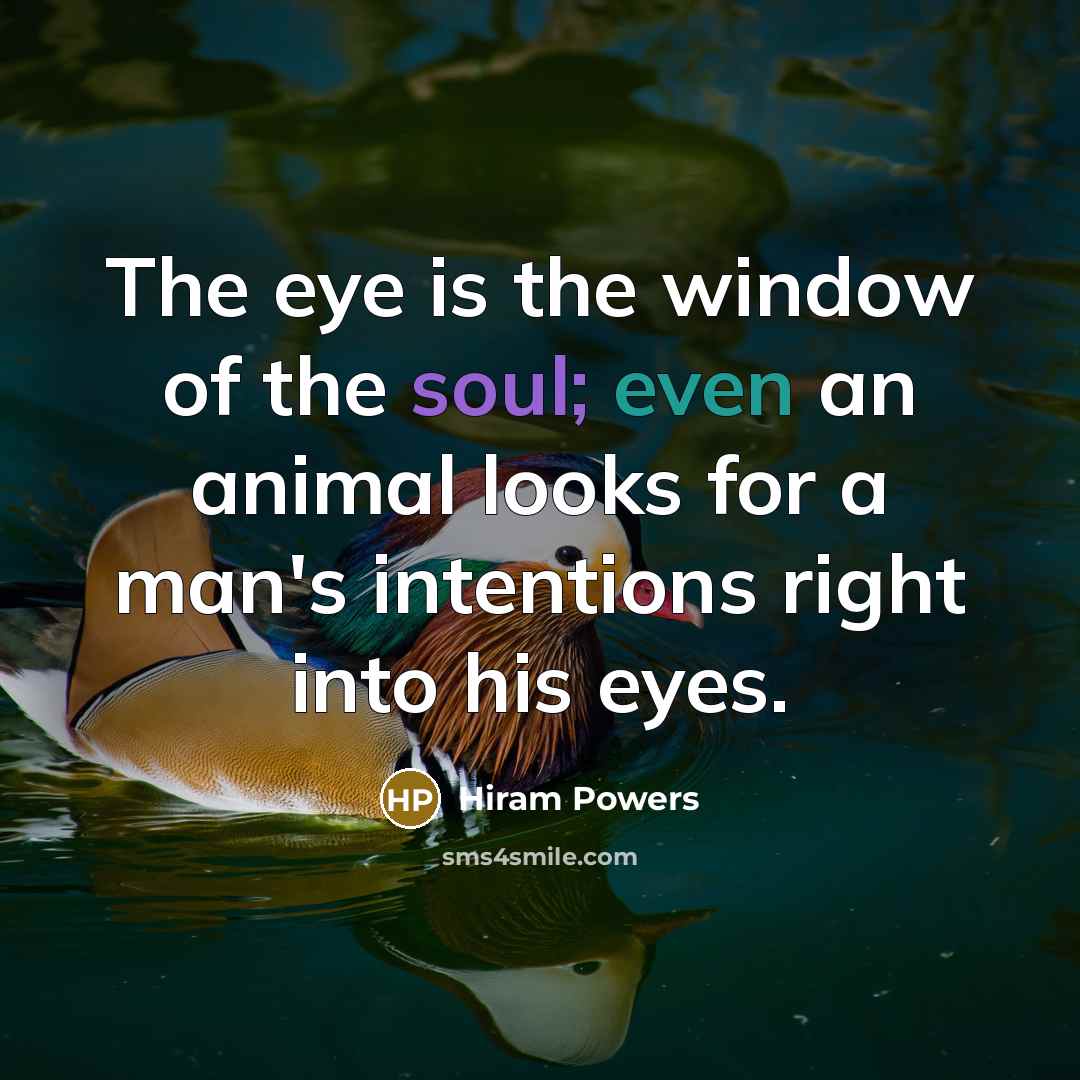 “The eye is the window of the soul; even an…” quote by Hiram Powers