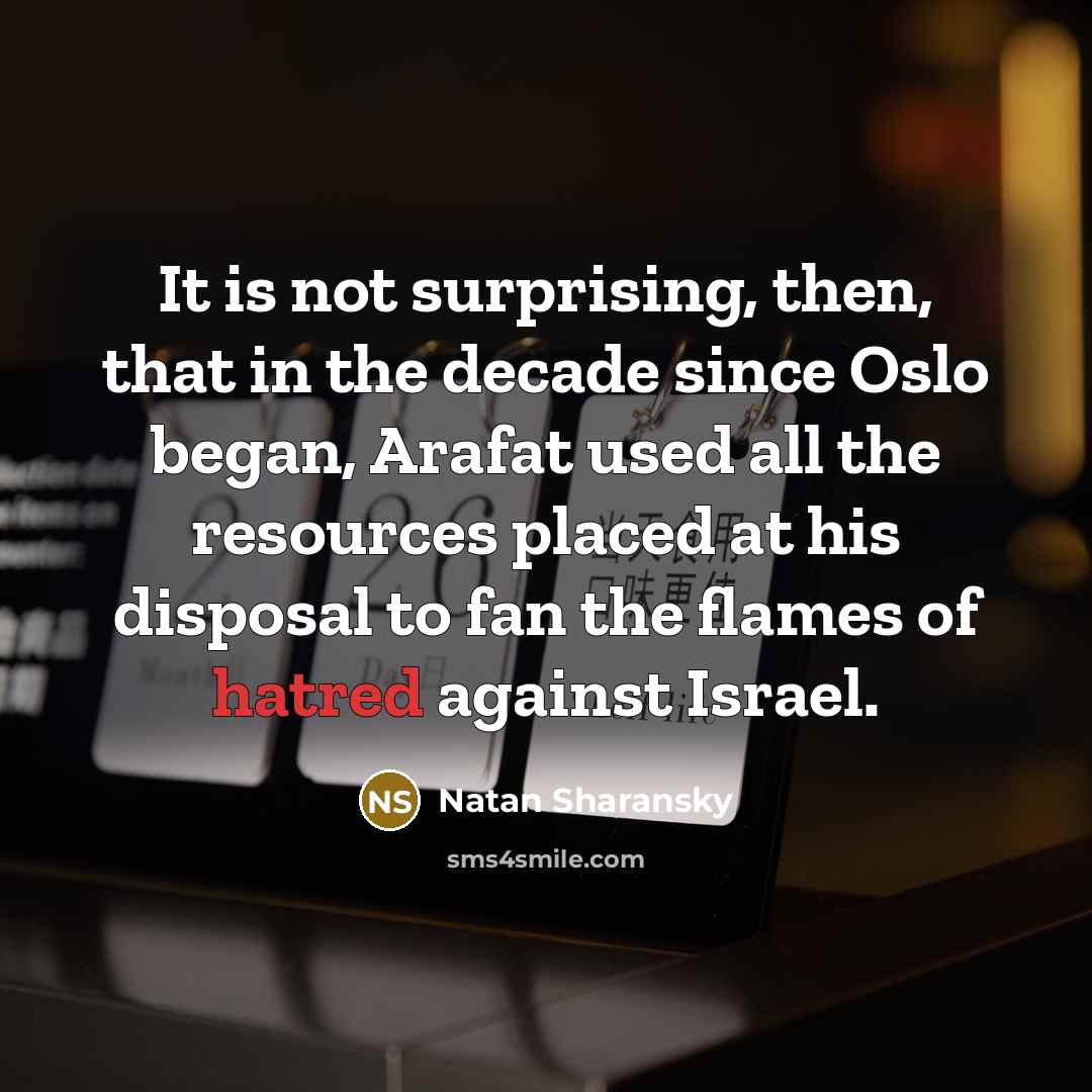 “It is not surprising, then, that in the decade since…” quote by Natan Sharansky