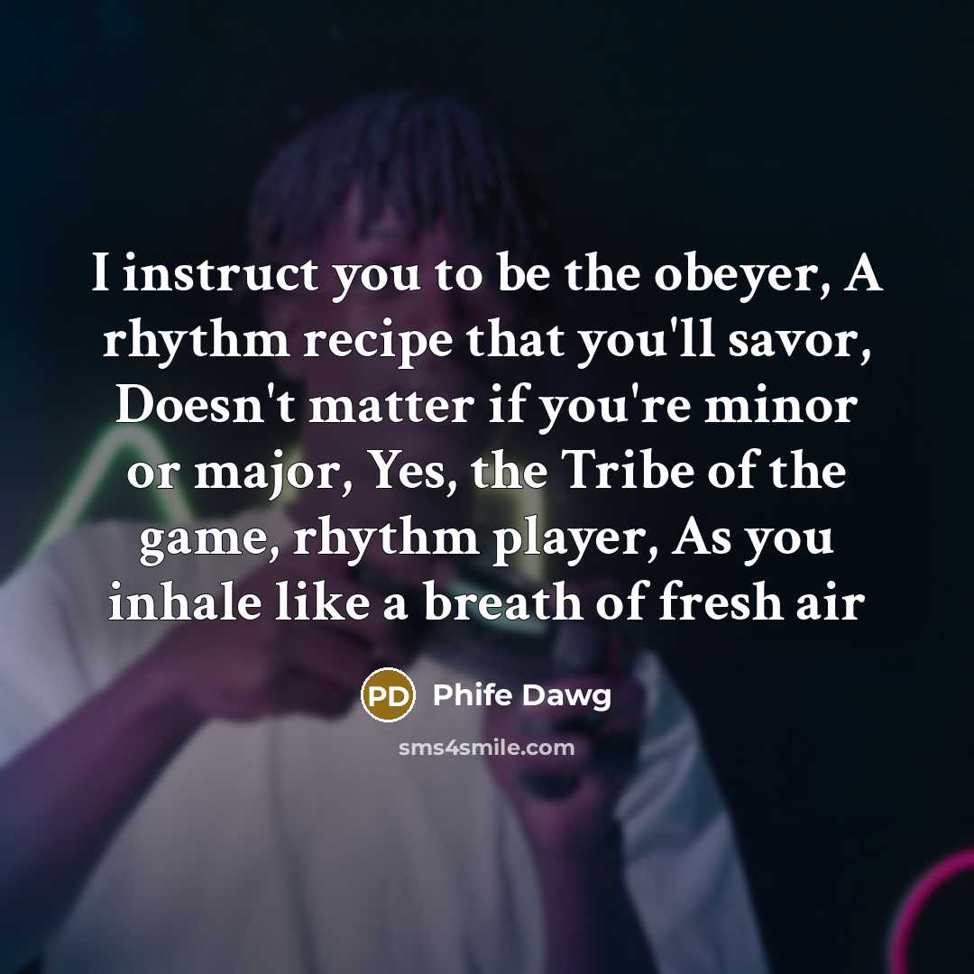 “I instruct you to be the obeyer, A rhythm recipe…” quote by Phife Dawg