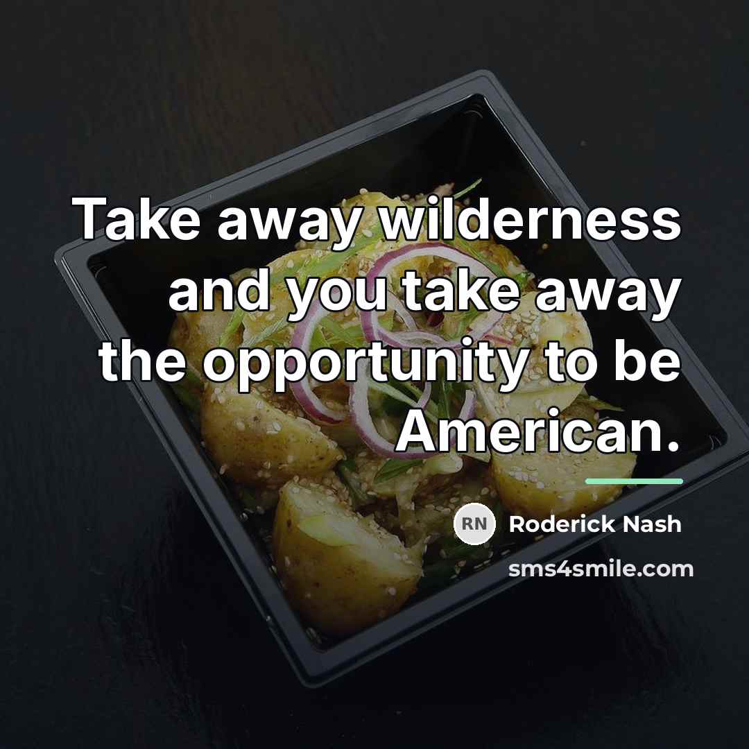 “Take away wilderness and you take away the opportunity to…” quote by Roderick Nash
