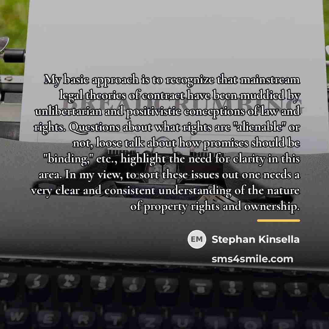 “My basic approach is to recognize that mainstream legal theories…” quote by Stephan Kinsella