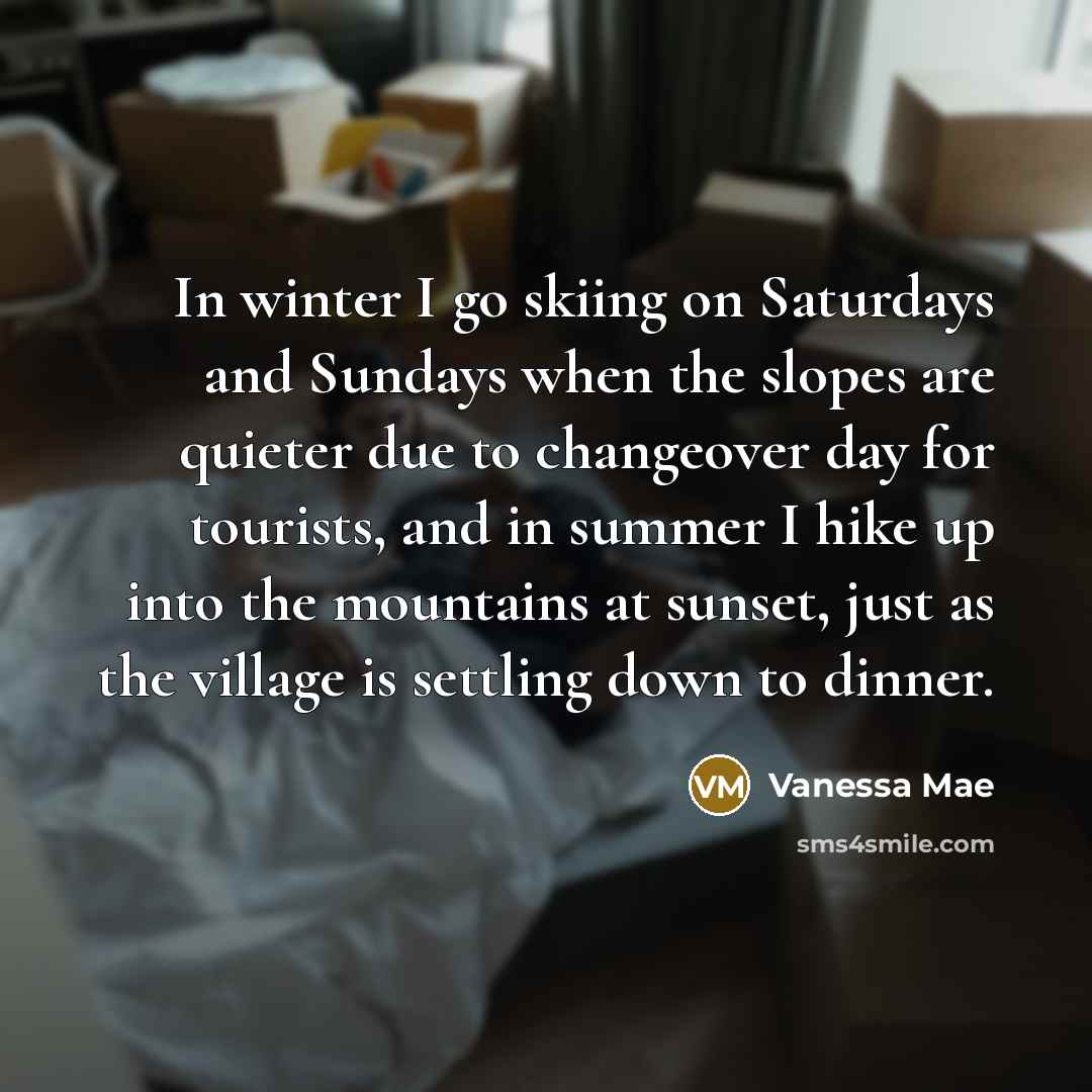“In winter I go skiing on Saturdays and Sundays when…” quote by Vanessa Mae