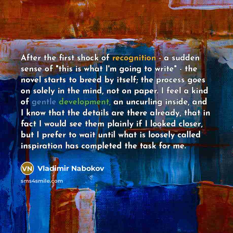 “After the first shock of recognition - a sudden sense…” quote by Vladimir Nabokov