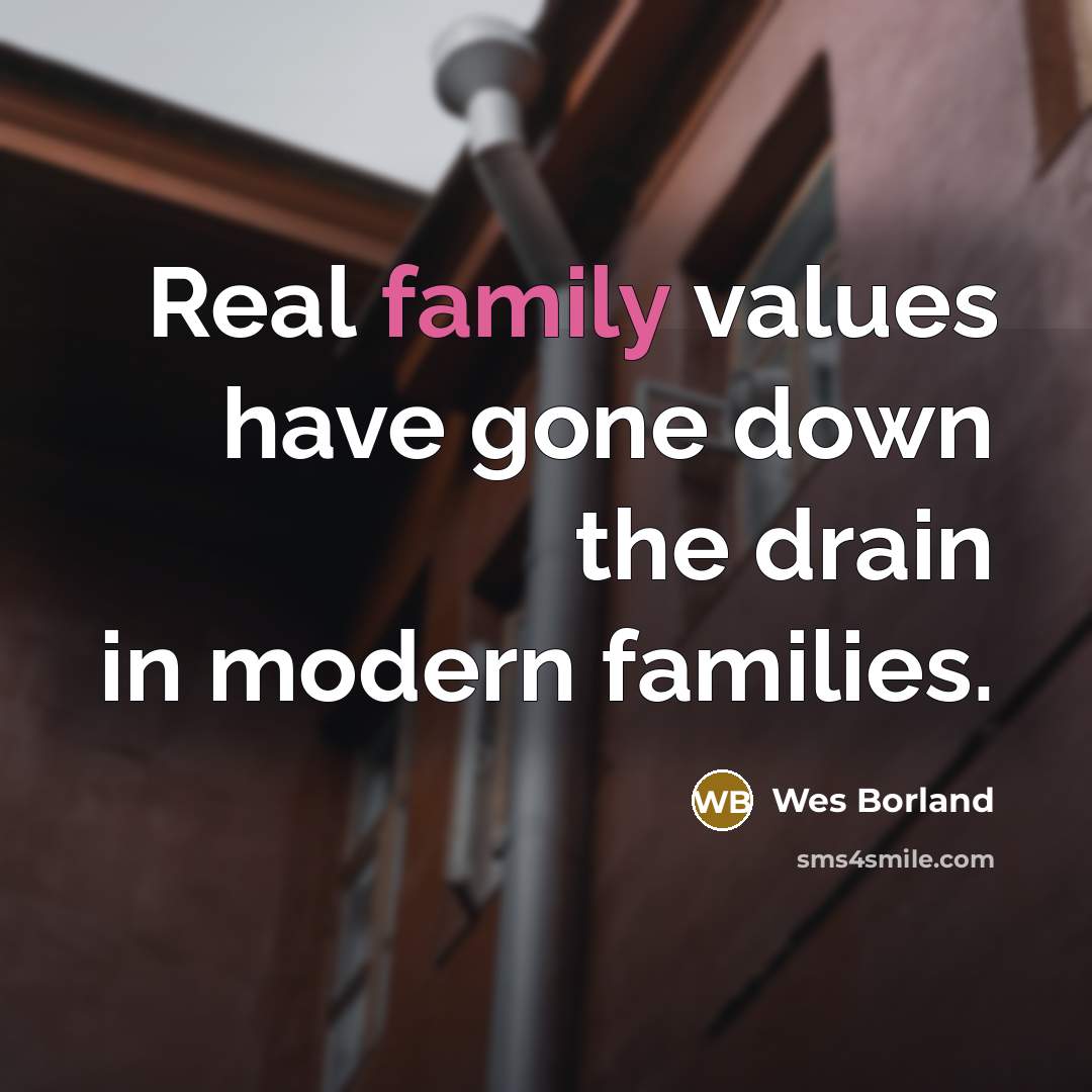 “Real family values have gone down the drain in modern…” quote by Wes Borland