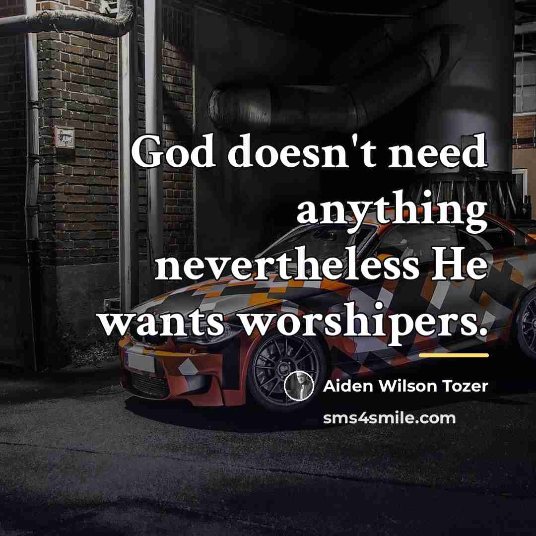 “God doesn't need anything nevertheless He wants worshipers.…” quote by Aiden Wilson Tozer