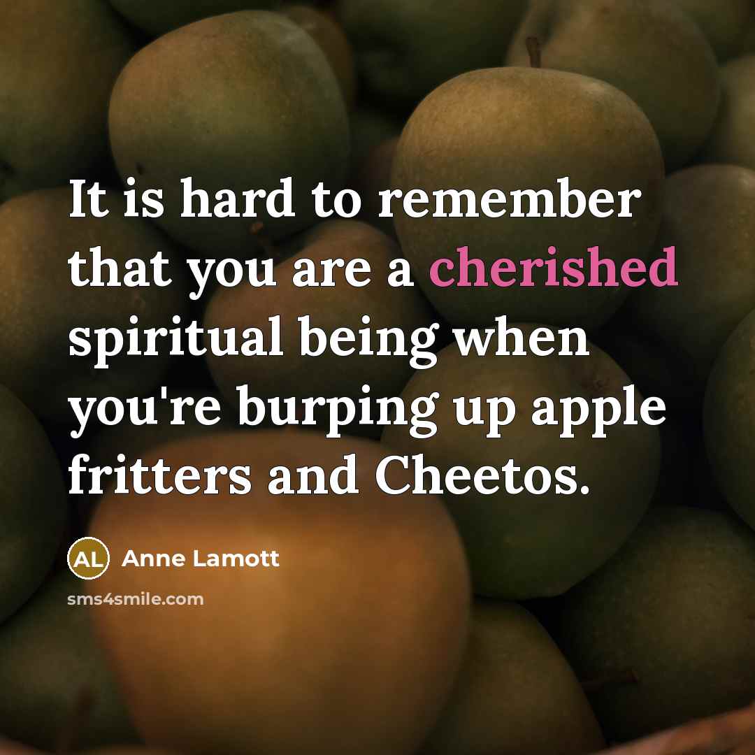 “It is hard to remember that you are a cherished…” quote by Anne Lamott