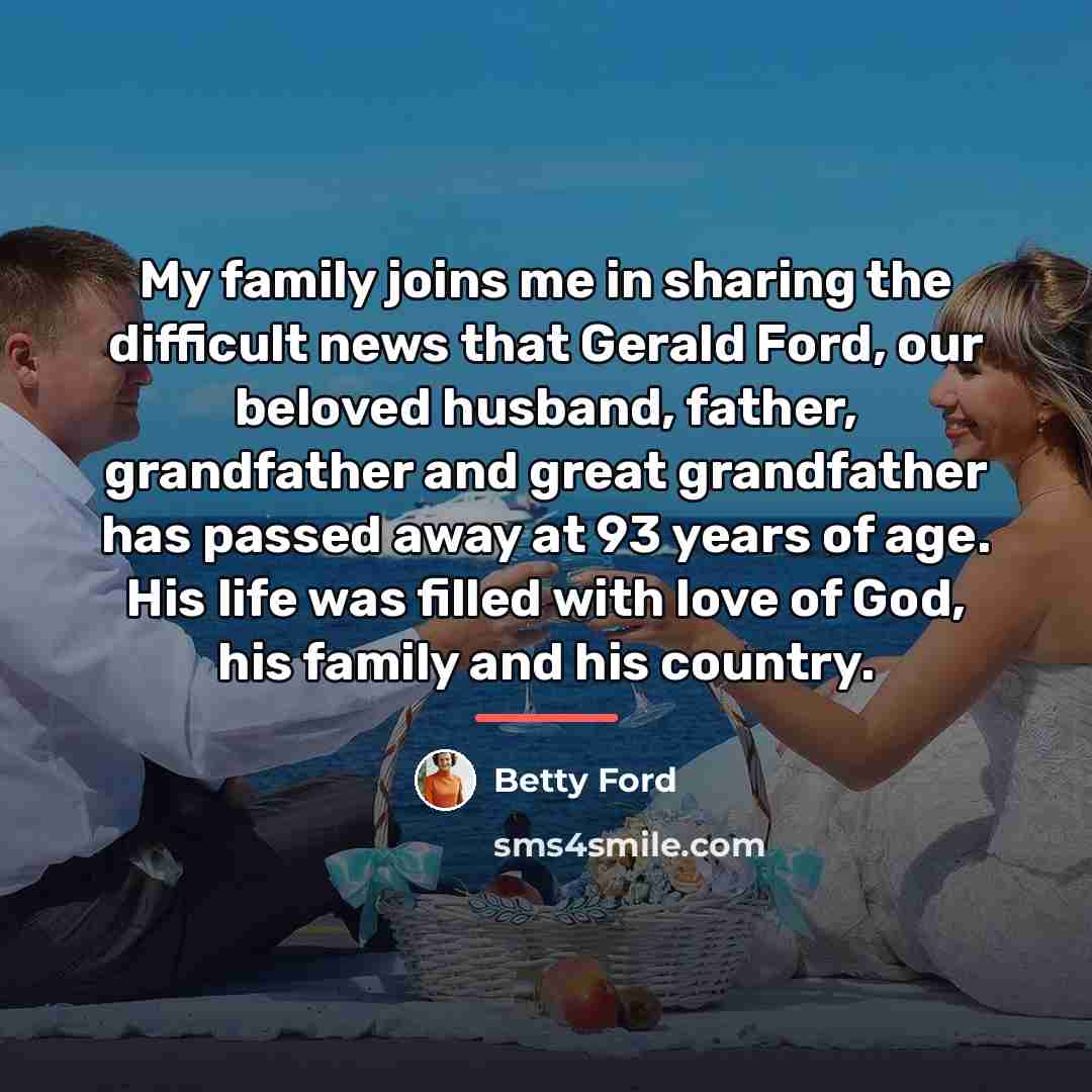 “My family joins me in sharing the difficult news that…” quote by Betty Ford