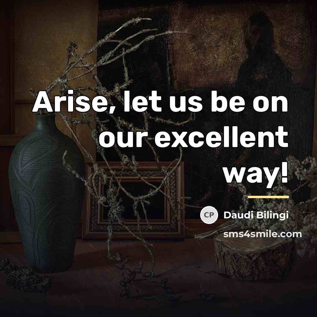 “Arise, let us be on our excellent way!…” quote by Daudi Bilingi