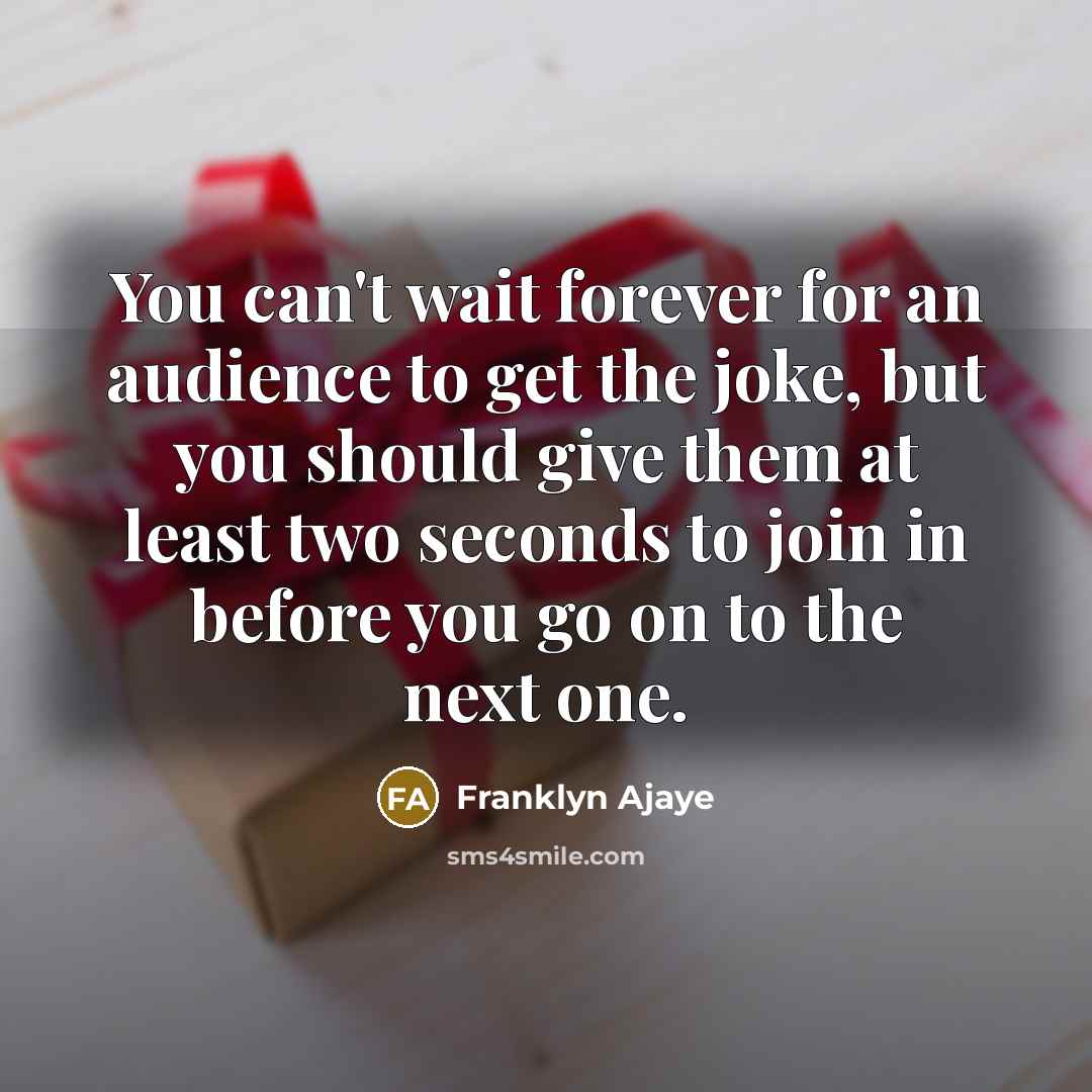 “You can't wait forever for an audience to get the…” quote by Franklyn Ajaye