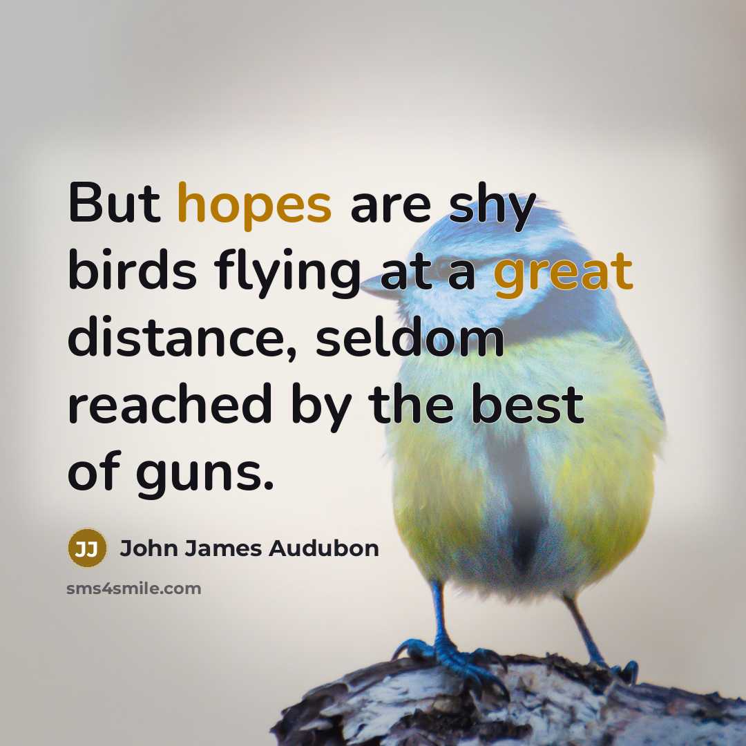 “But hopes are shy birds flying at a great distance,…” quote by John James Audubon