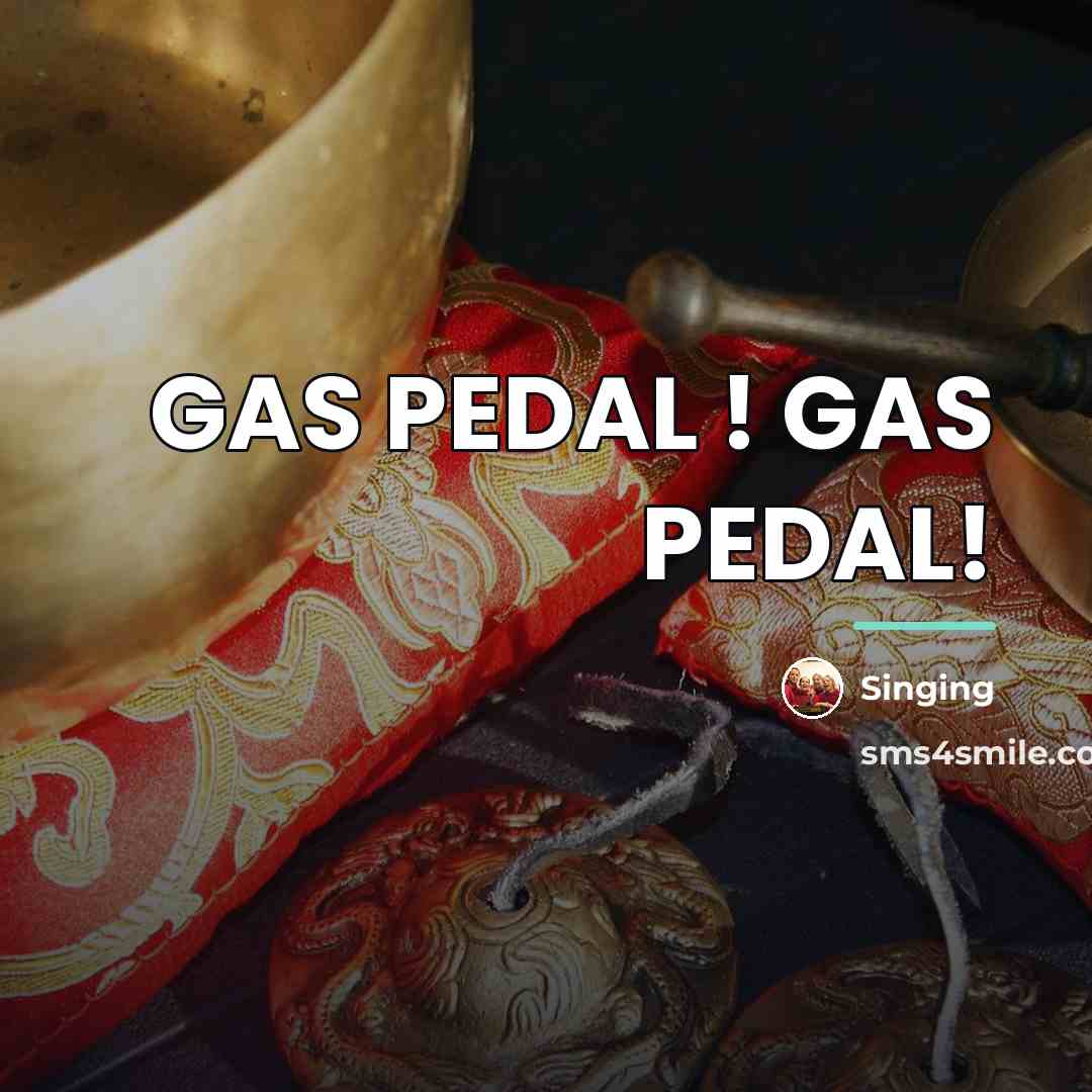 “GAS PEDAL ! GAS PEDAL!…” quote by Singing