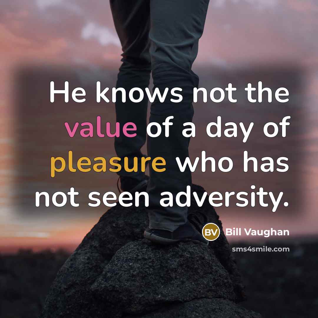 “He knows not the value of a day of pleasure…” quote by Bill Vaughan