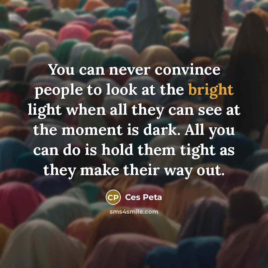 “You can never convince people to look at the bright…” quote by Ces Peta