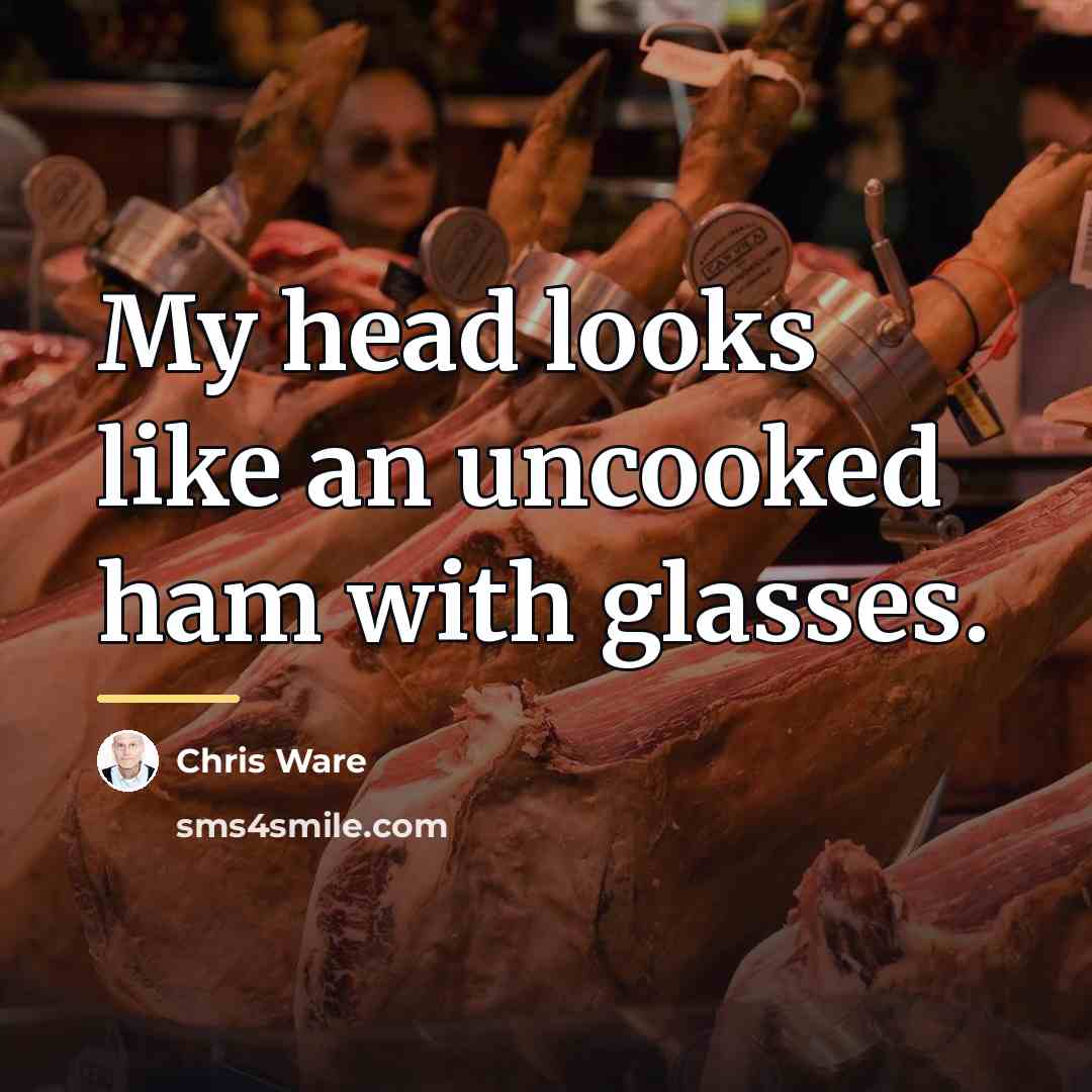 “My head looks like an uncooked ham with glasses.…” quote by Chris Ware