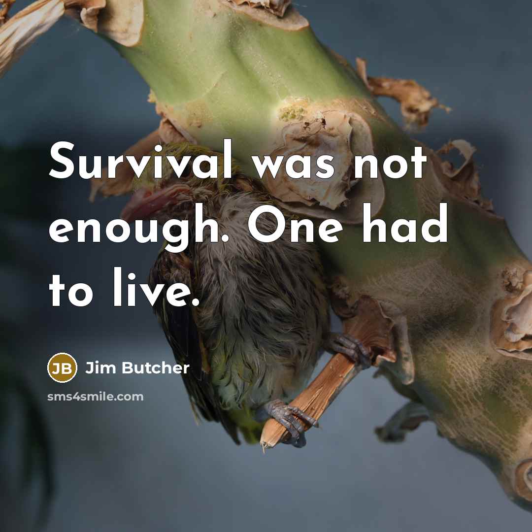 “Survival was not enough. One had to live.…” quote by Jim Butcher