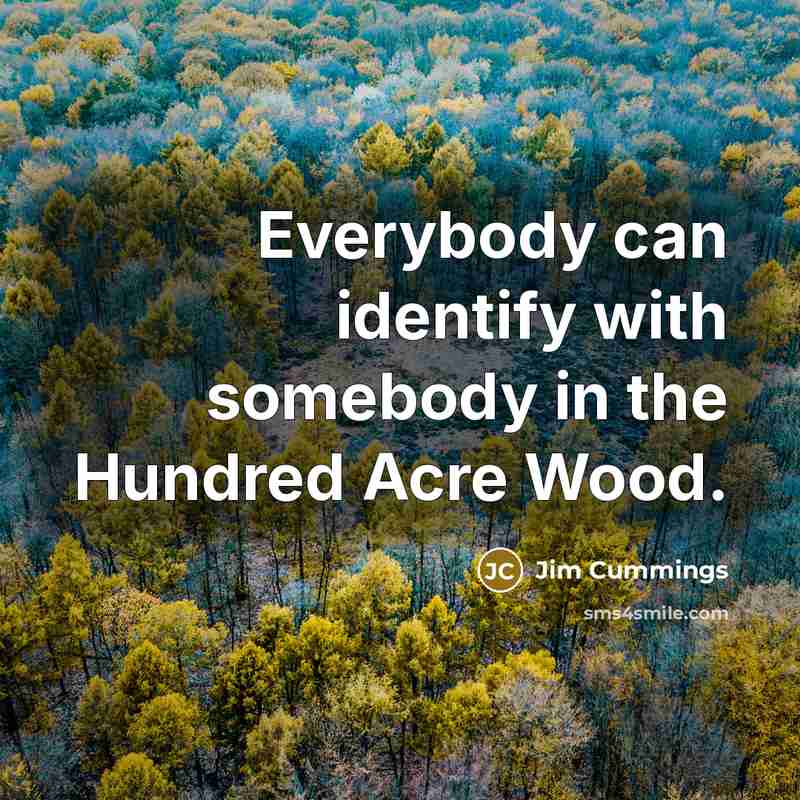 “Everybody can identify with somebody in the Hundred Acre Wood.…” quote by Jim Cummings