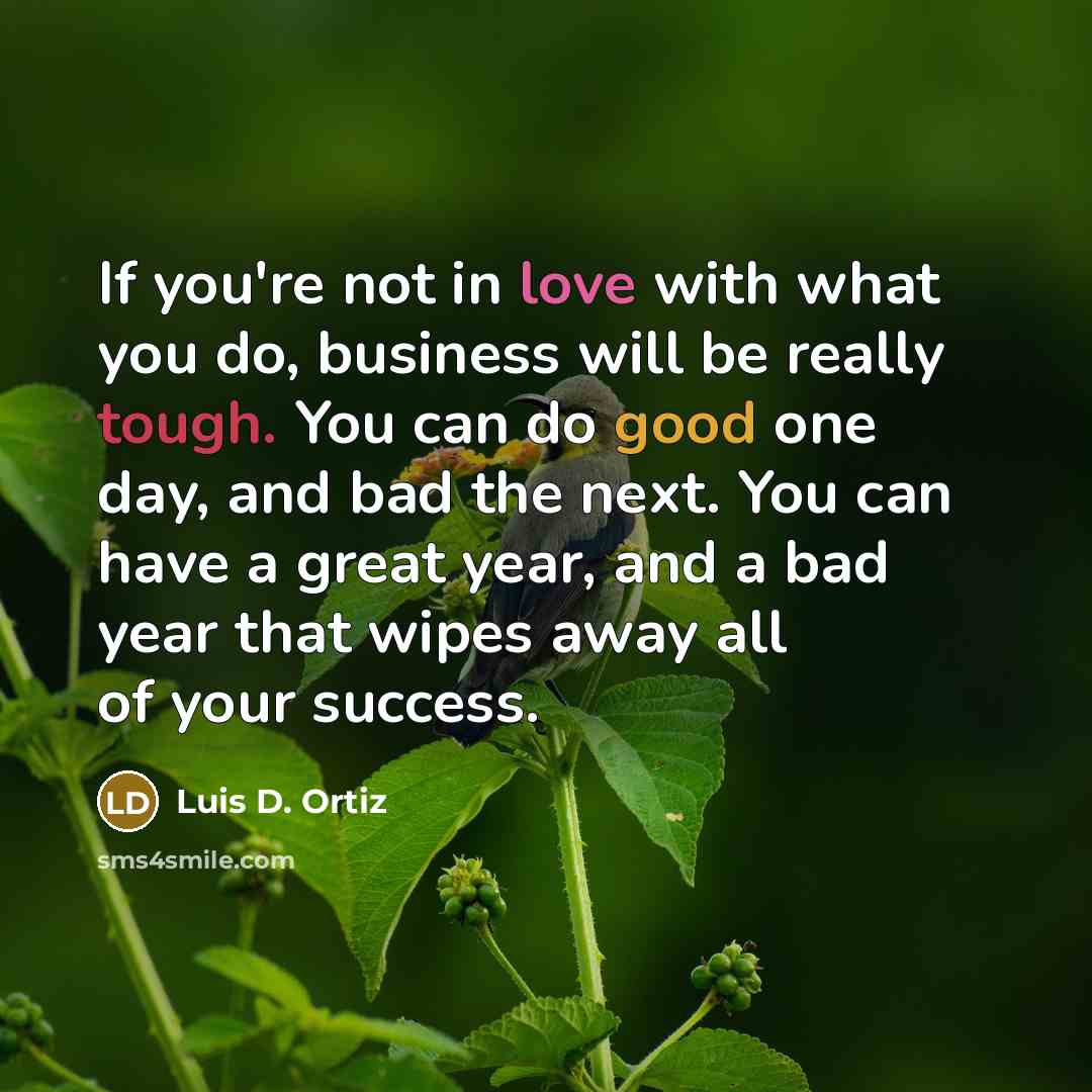 “If you're not in love with what you do, business…” quote by Luis D. Ortiz