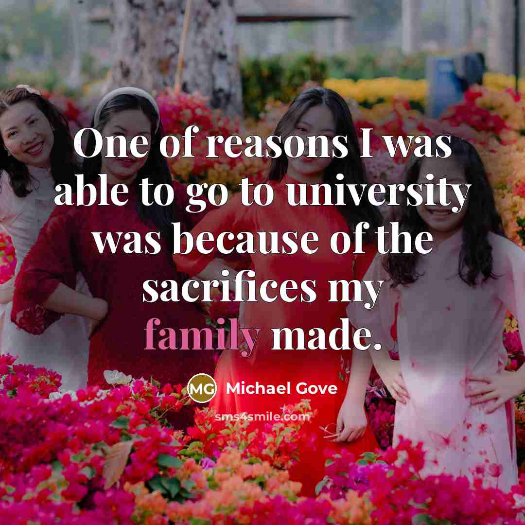 “One of reasons I was able to go to university…” quote by Michael Gove