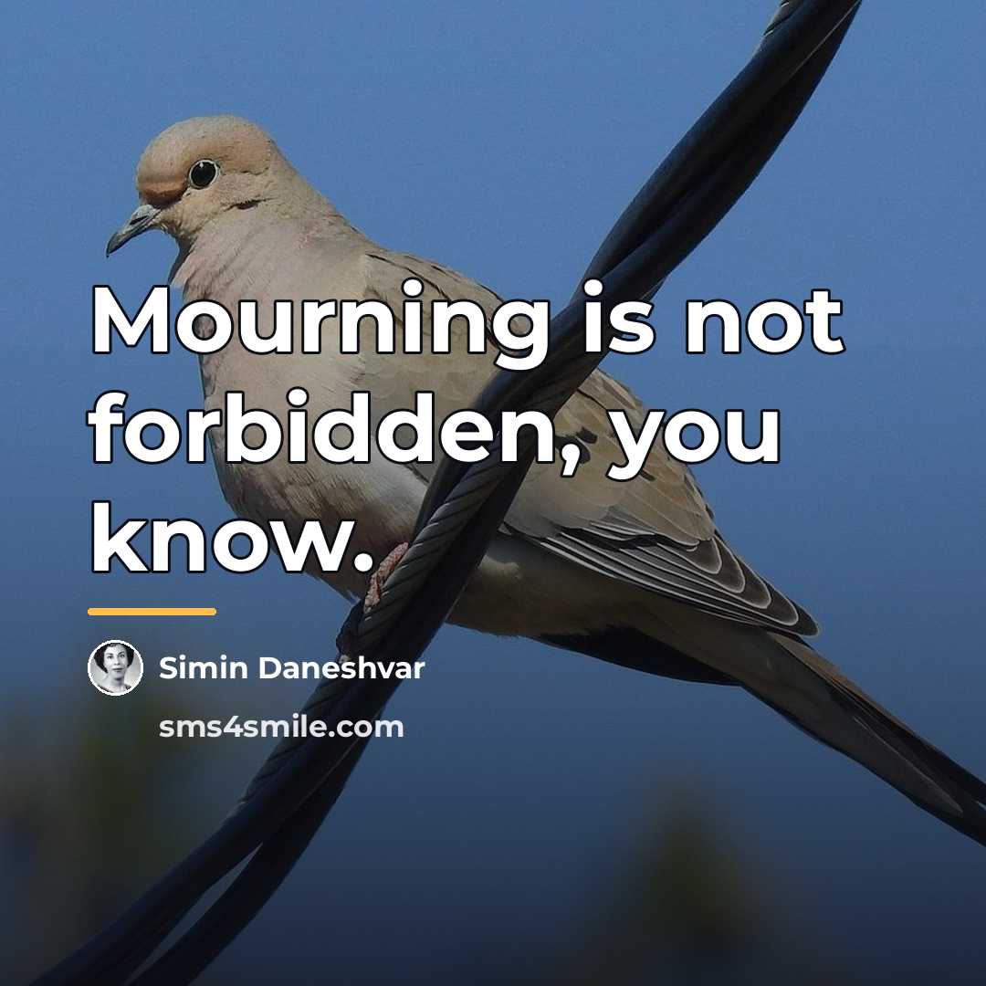 “Mourning is not forbidden, you know.…” quote by Simin Daneshvar